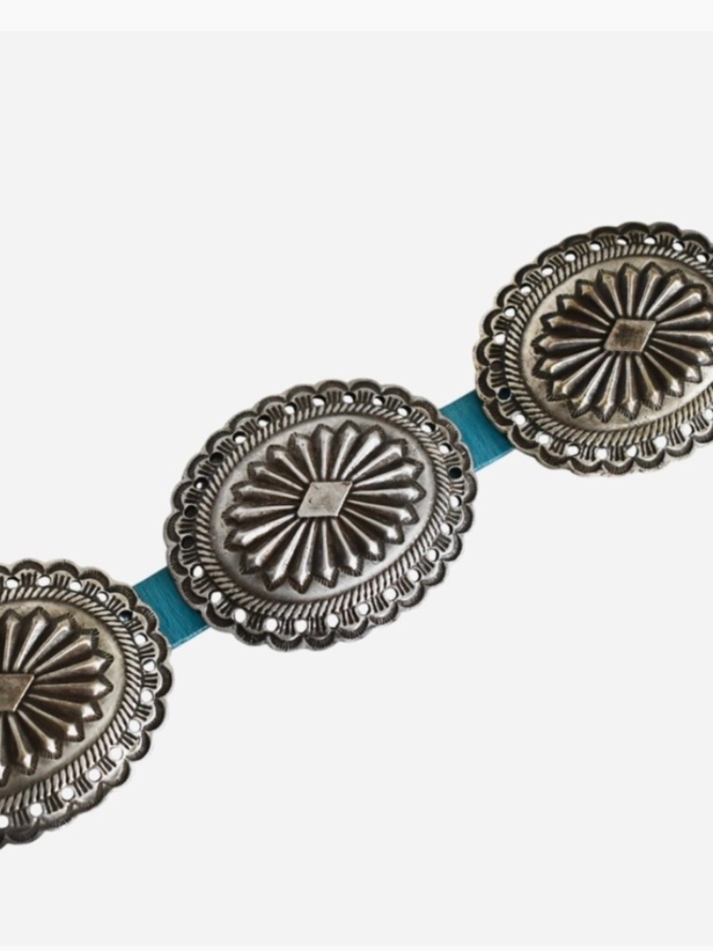 Polo Ralph Lauren Turquoise Western Leather Concho Belt